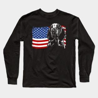 Proud Bracco Italiano American Flag patriotic dog Long Sleeve T-Shirt